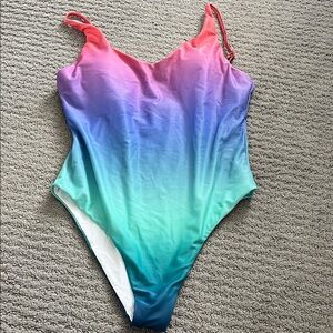 Beach Riot Aqua Gradient Swimsuit